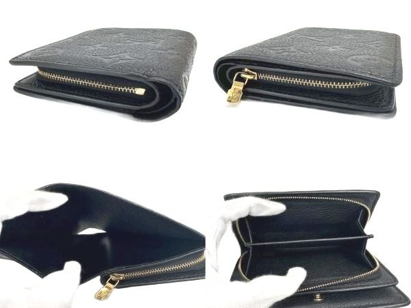 Louis Vuitton Monogram Empreinte Portefeuille Clair Bifold Compact Wallet Noir — view 8