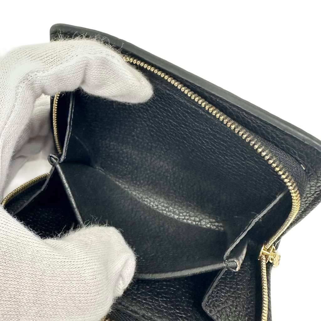 Louis Vuitton Monogram Empreinte Portefeuille Clair Bifold Compact Wallet Noir — view 4