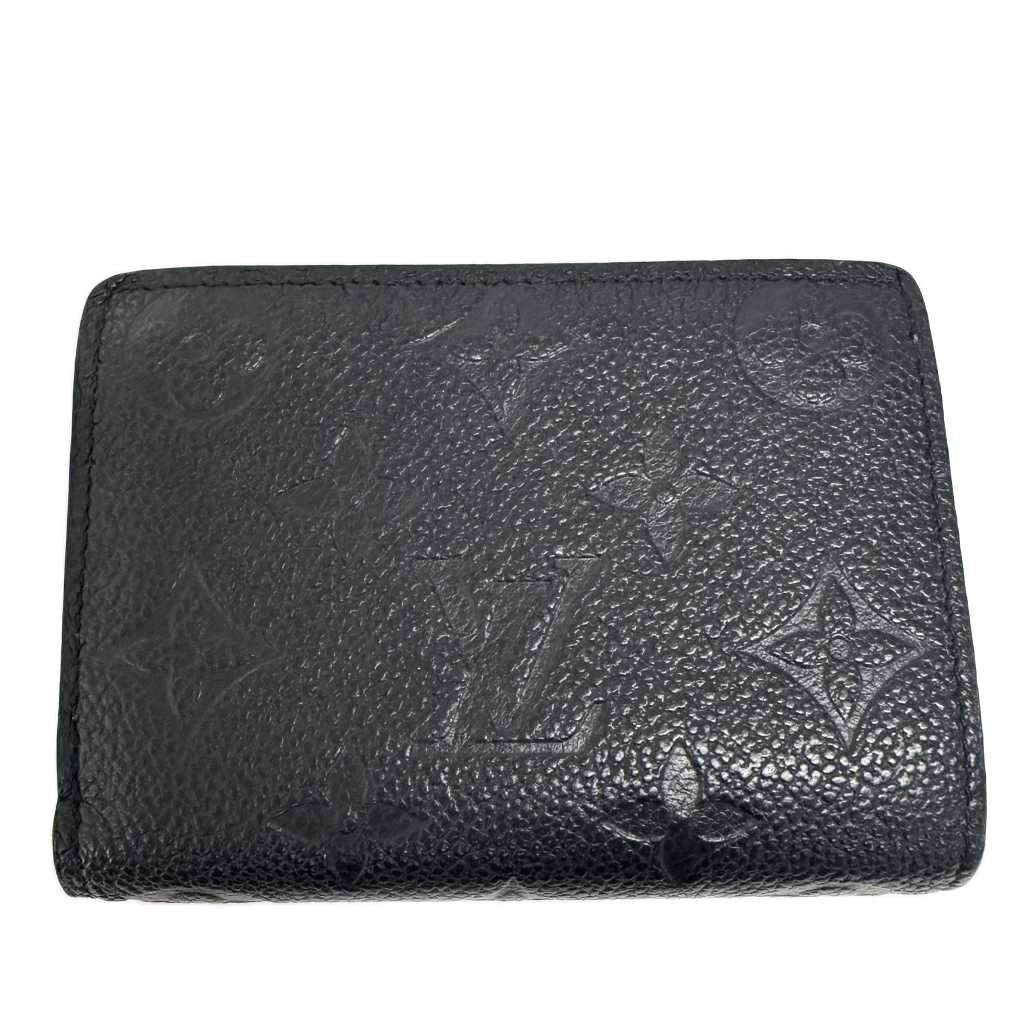 Louis Vuitton Monogram Empreinte Portefeuille Clair Bifold Compact Wallet Noir