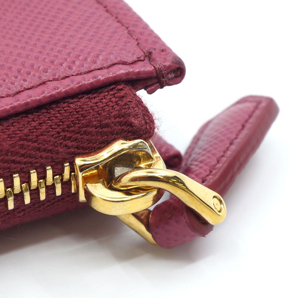 Prada Coin Purse Leather Pink Gold — view 6