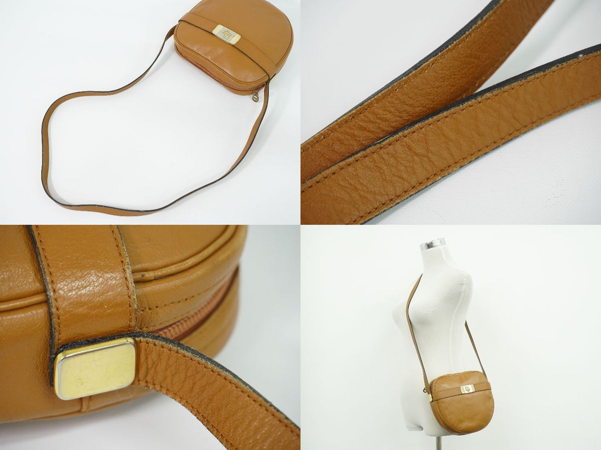 Dior Leather Shoulder Bag Pochette Brown — view 6