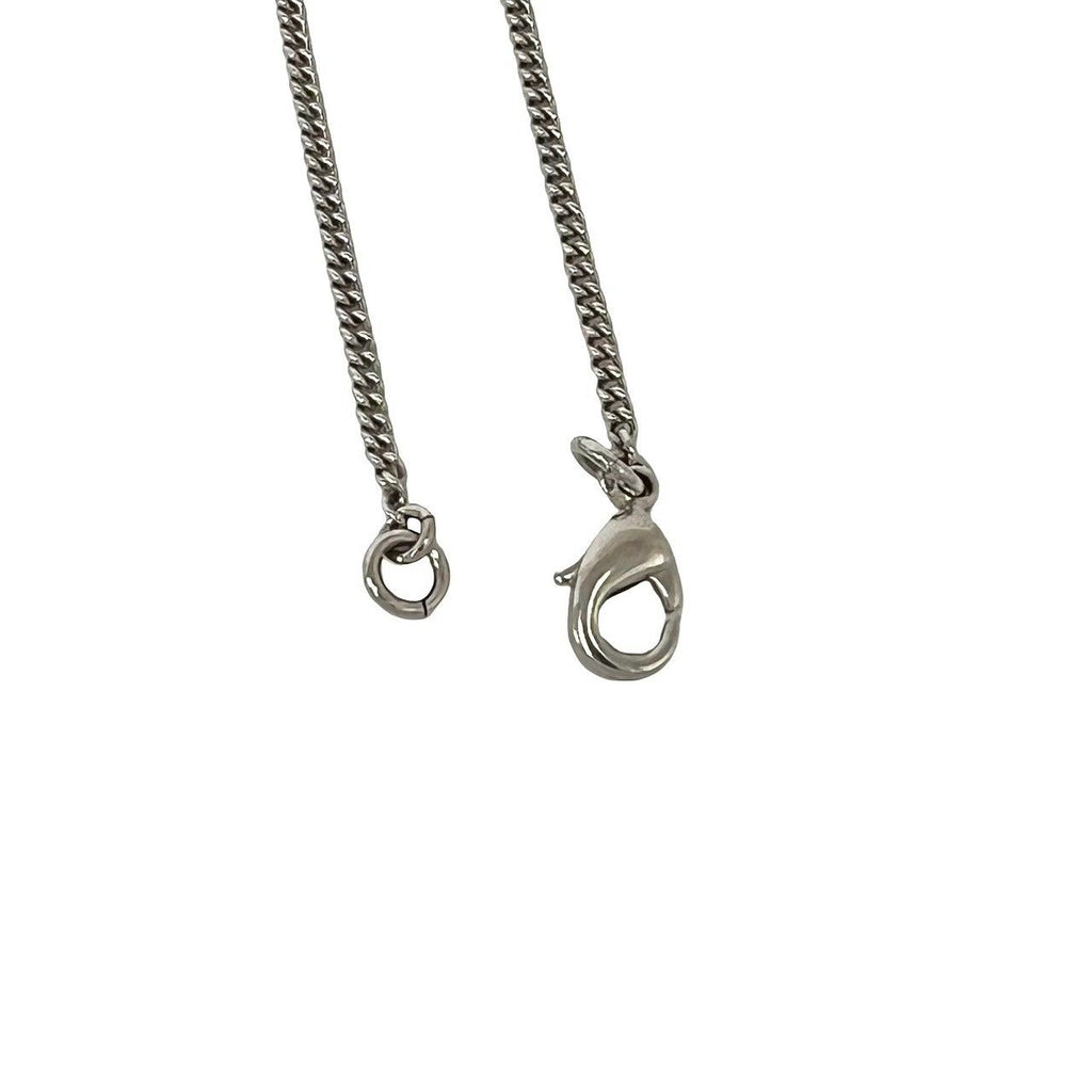 Chanel CC Logo Metal Rhinestone Necklace Silver — view 5