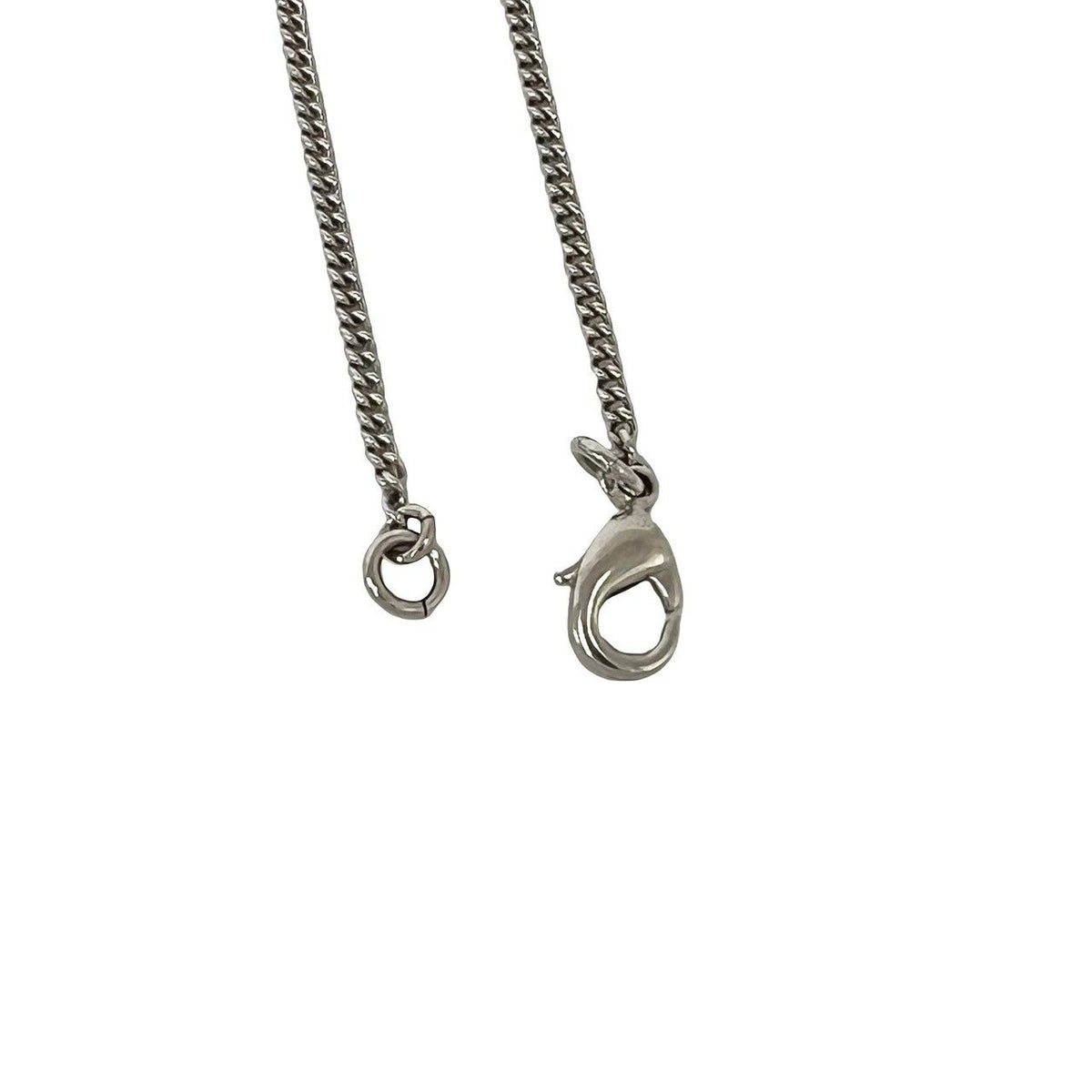 Chanel CC Logo Metal Rhinestone Necklace Silver — view 5