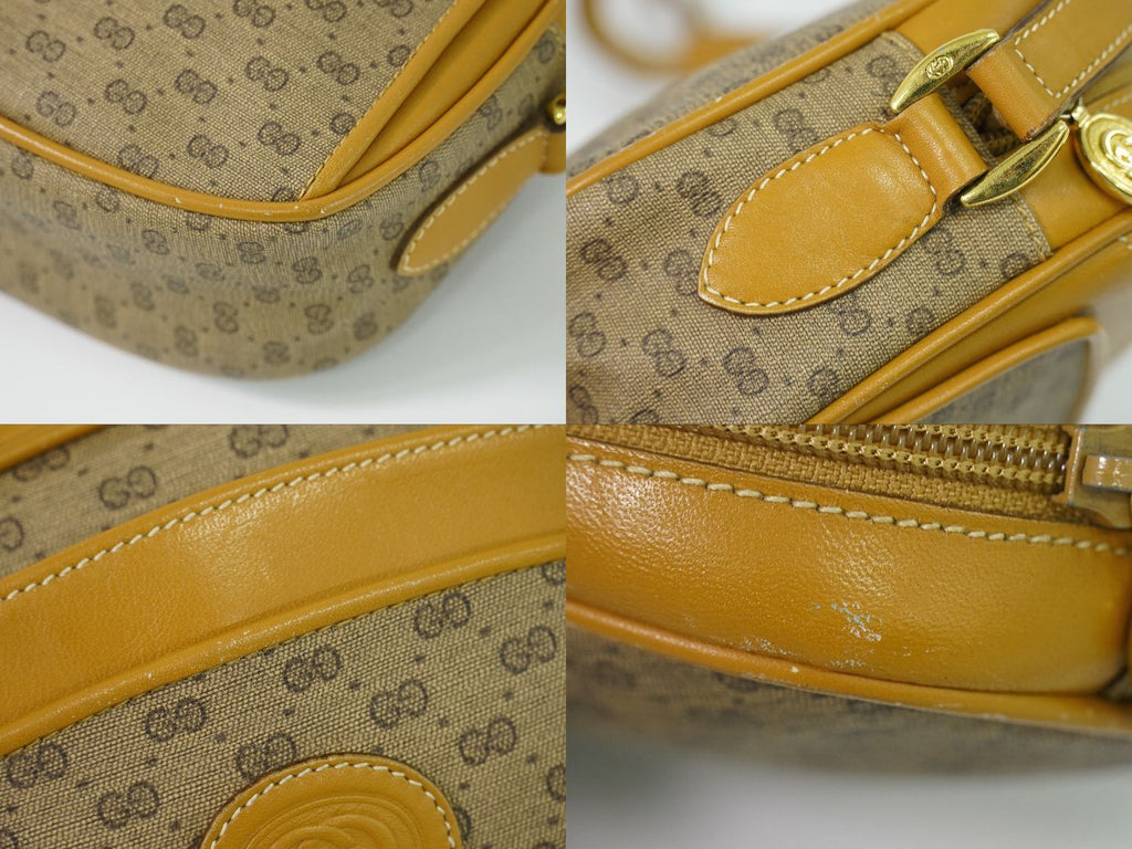 Gucci Vintage Micro GG Shoulder Bag Pochette Beige — view 7