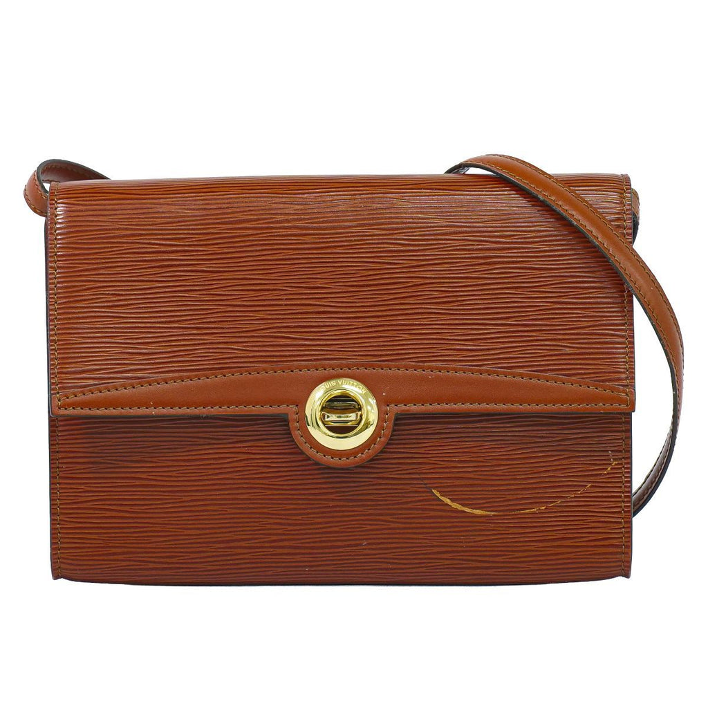 Louis Vuitton LV Arche Epi Leather 2-Way Shoulder Bag Clutch Kenya Brown