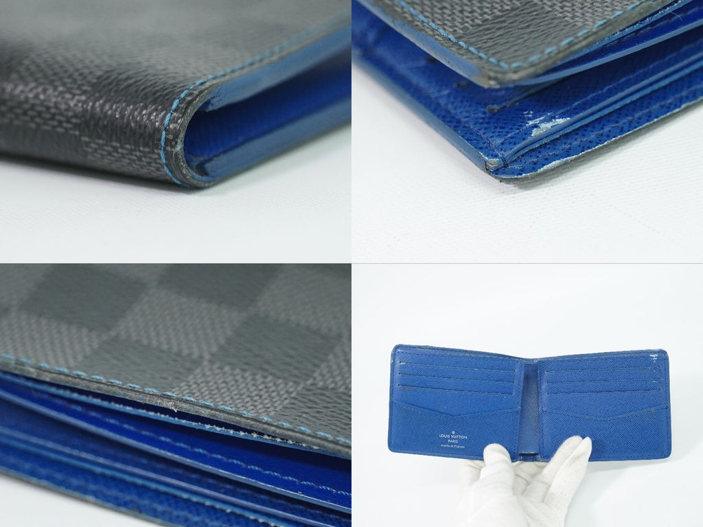 Louis Vuitton LV Portefeuille Slender Damier Graphite Bifold Billfold Folded — view 6