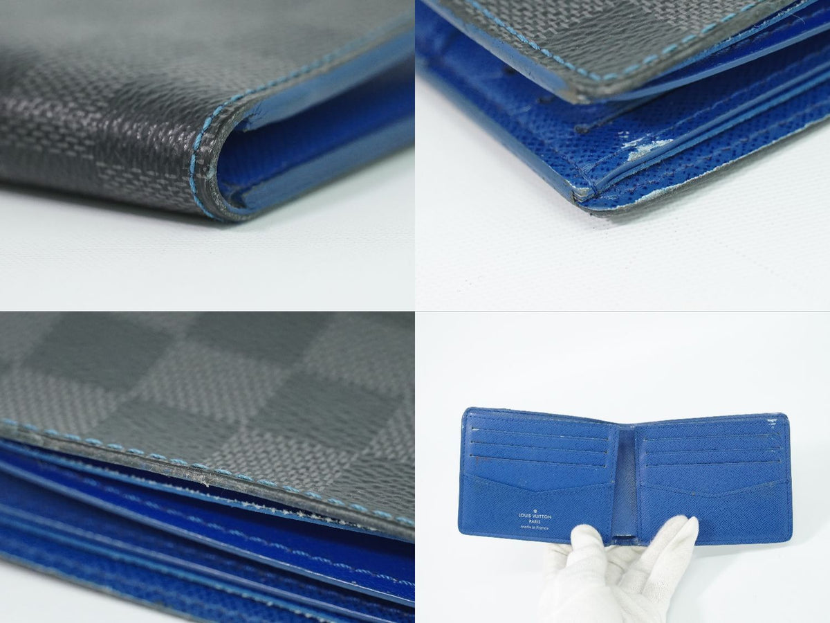 Louis Vuitton LV Portefeuille Slender Damier Graphite Bifold Billfold Folded — view 6