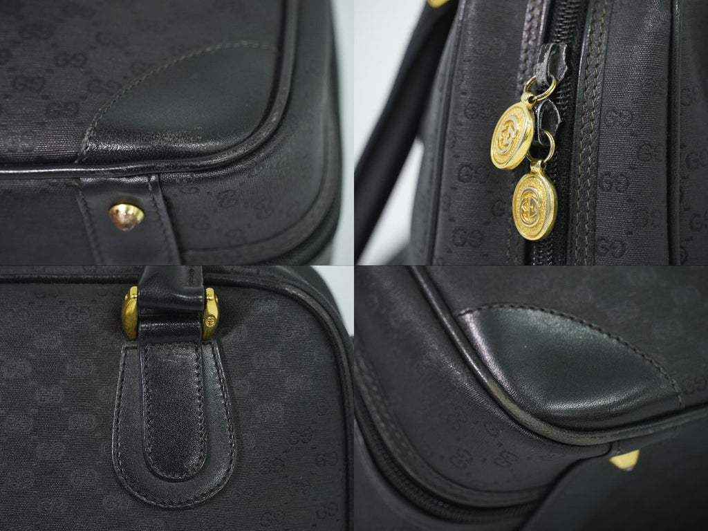 Gucci Vintage Micro GG Mini Boston Bag Black — view 7