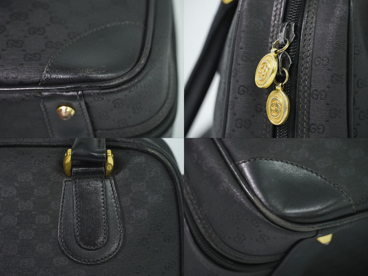 Gucci Vintage Micro GG Mini Boston Bag Black — view 7