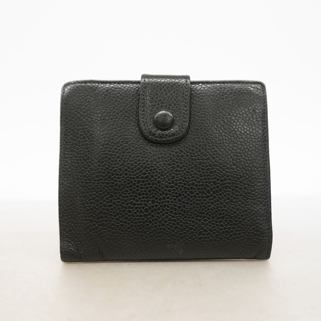 Chanel Wallet Caviar Leather Black Gold — view 6
