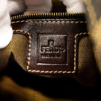 Fendi Shoulder Bag Zucca Nylon Canvas Brown Gold — view 5