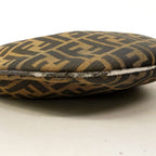 Fendi Shoulder Bag Zucca Nylon Canvas Brown Gold — view 6