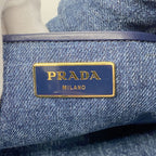 Prada Tote Bag Canapa Denim Navy Gold — view 5