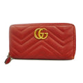 Gucci Wallet GG Marmont Leather Red Gold