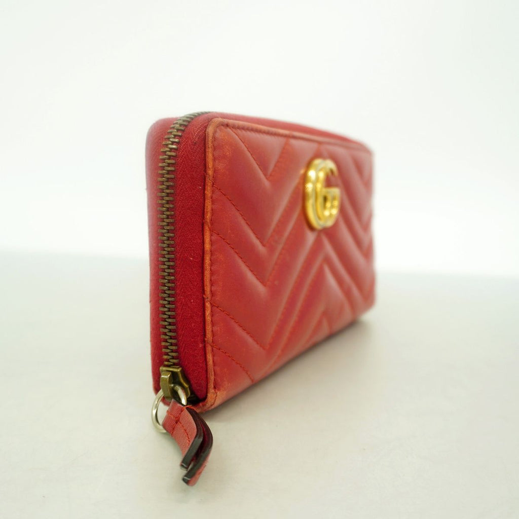 Gucci Wallet GG Marmont Leather Red Gold — view 2