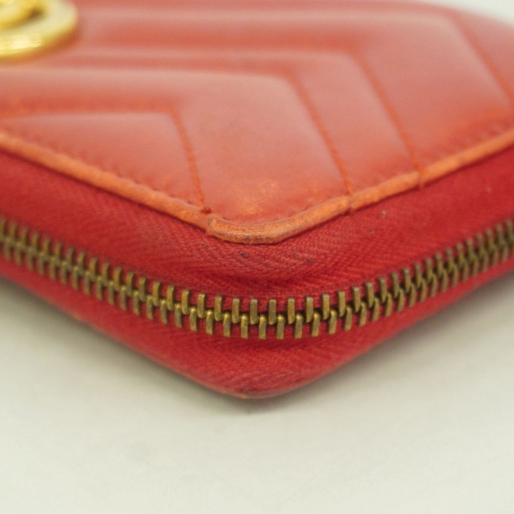 Gucci Wallet GG Marmont Leather Red Gold — view 6