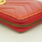 Gucci Wallet GG Marmont Leather Red Gold — view 6