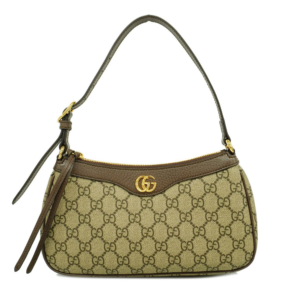 Gucci Shoulder Bag GG Supreme Brown Gold