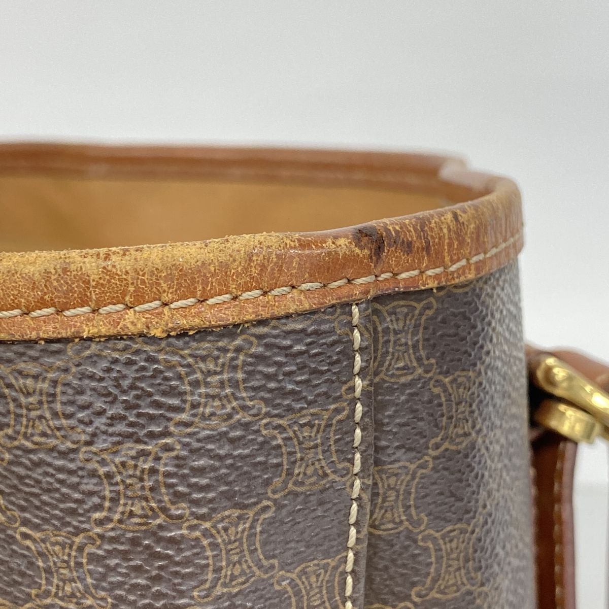 Celine Tote Bag Macadam Brown Gold — view 6