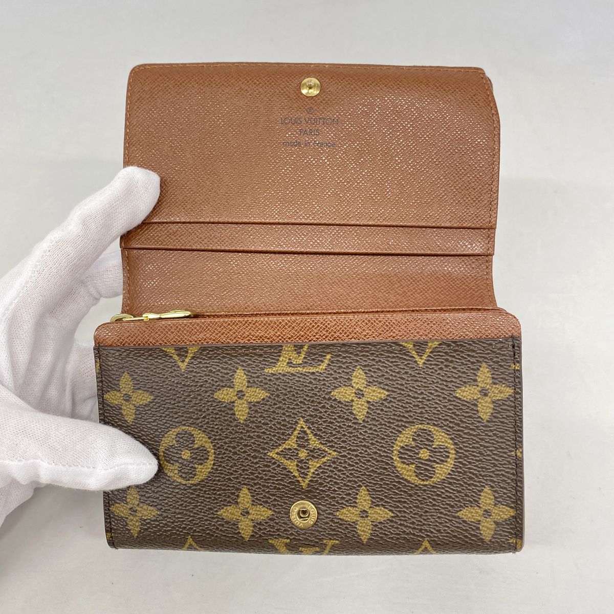 Louis Vuitton Wallet Monogram Porte Monnaie Billets Tresor Brown — view 3