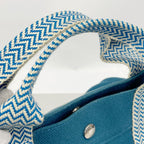 Hermes Tote Bag Cannes PM Canvas Blue Silver — view 8