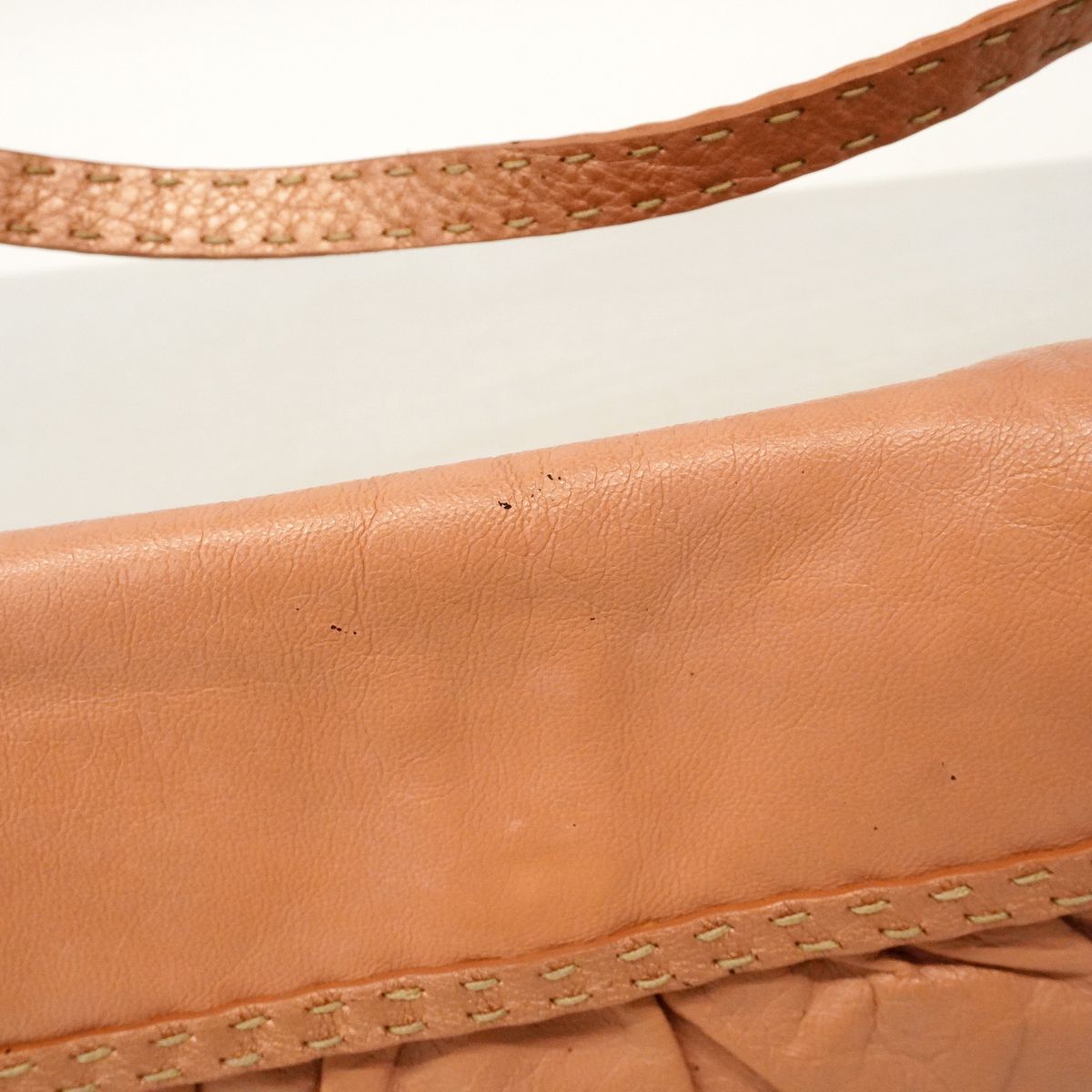 Fendi Shoulder Bag Selleria Leather Pink Beige Silver — view 8