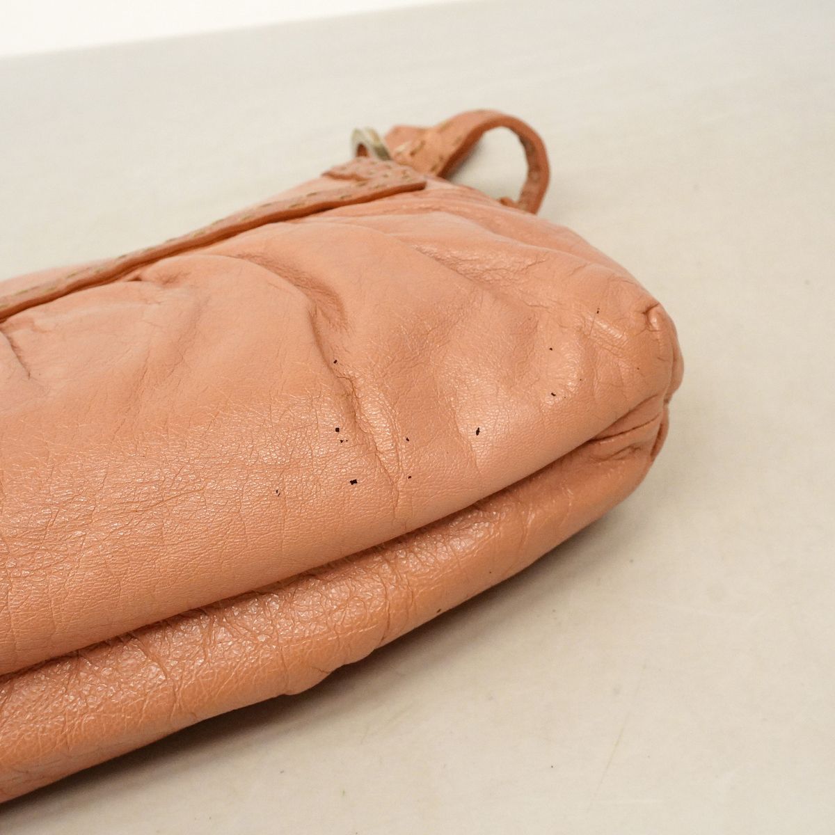 Fendi Shoulder Bag Selleria Leather Pink Beige Silver — view 7