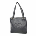 Chanel Tote Bag Caviar Leather Black Gold