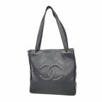 Chanel Tote Bag Caviar Leather Black Gold