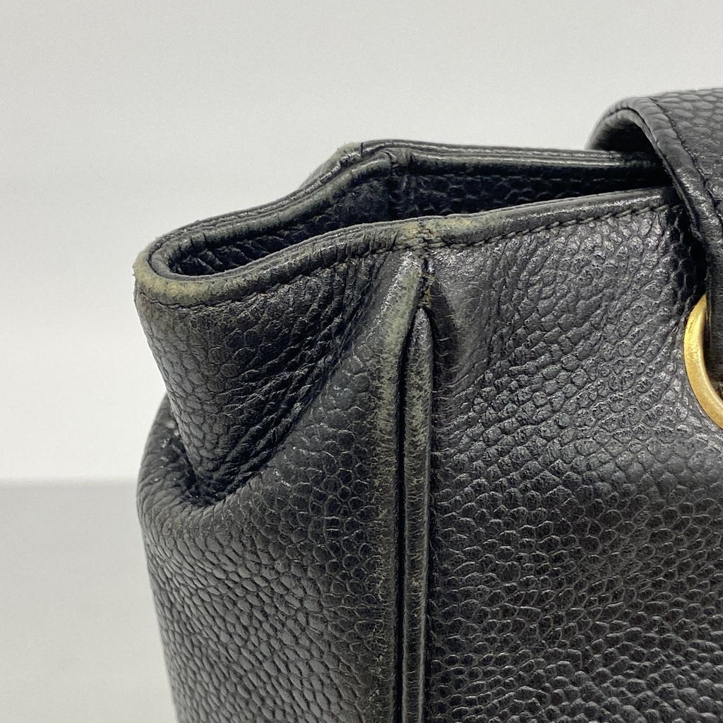 Chanel Tote Bag Caviar Leather Black Gold — view 7