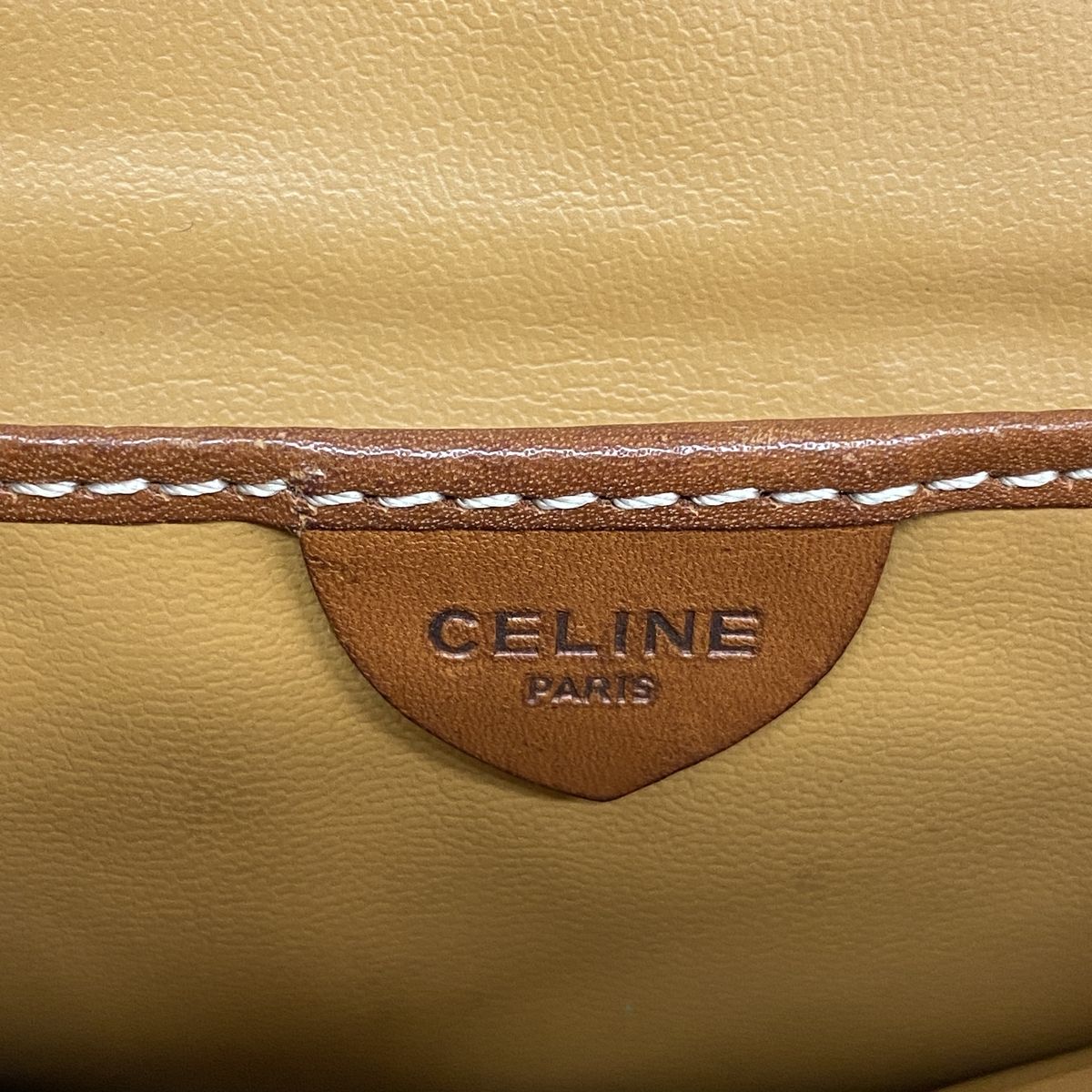 Celine Shoulder Bag Macadam Brown Gold — view 5