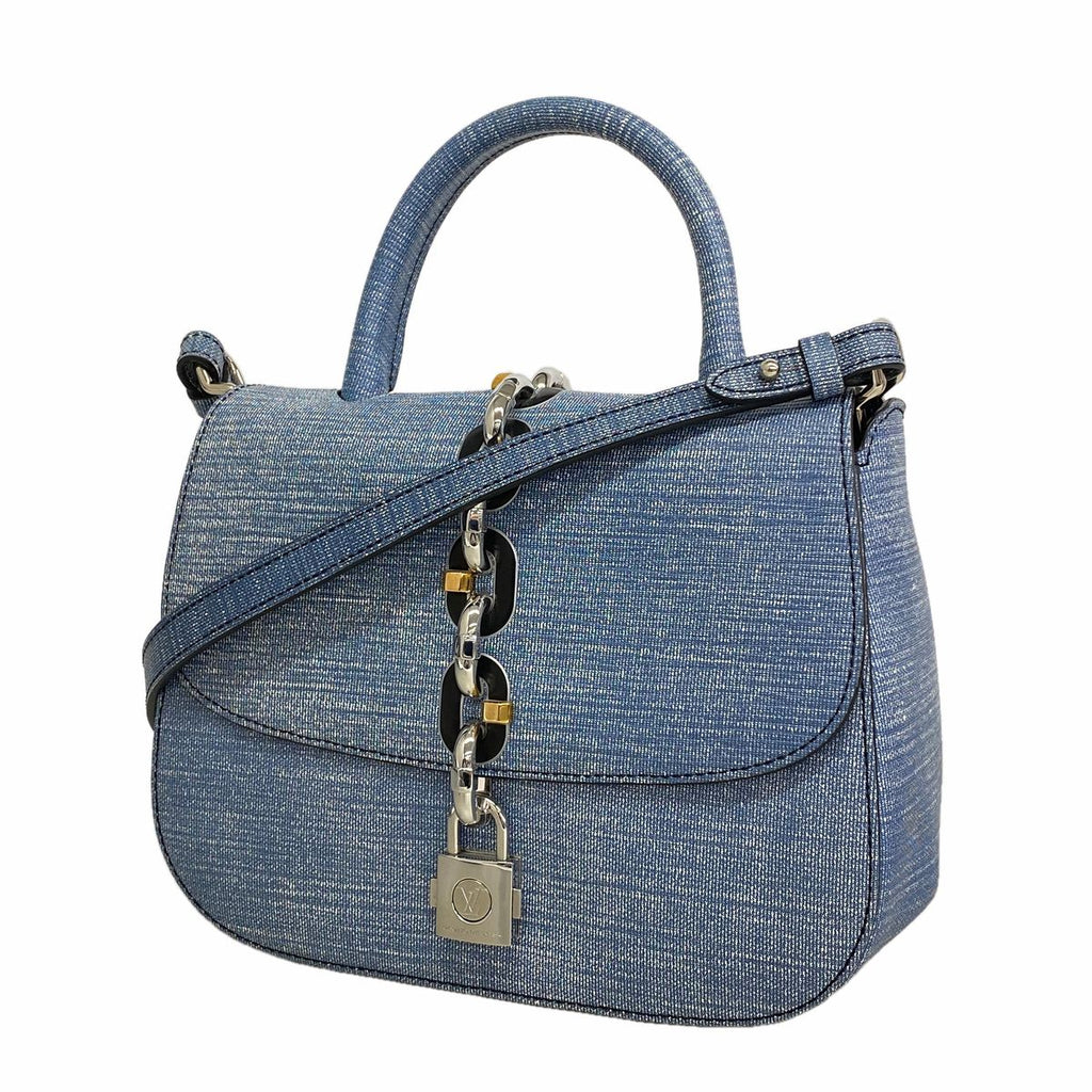 Louis Vuitton Handbag Epi Denim Chain It PM Blue 2-Way Bag