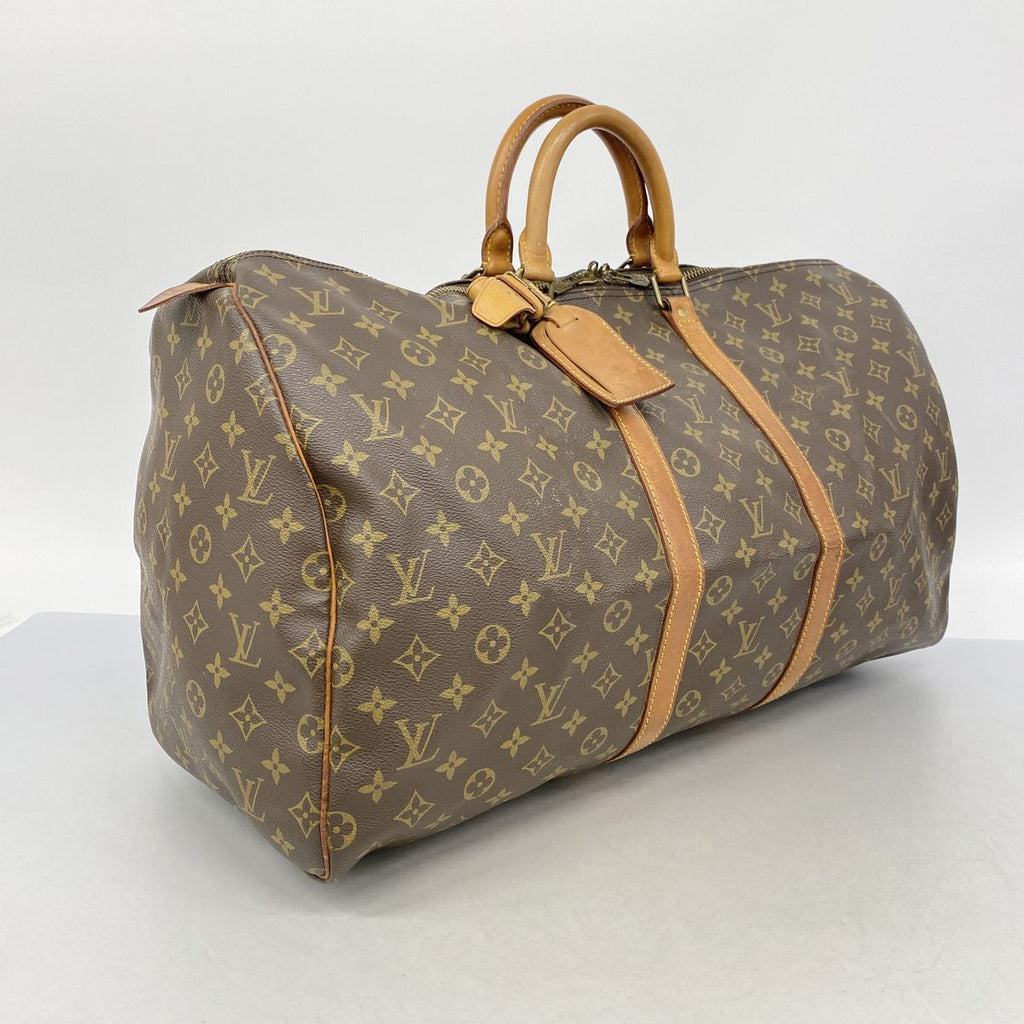 Louis Vuitton Boston Bag Monogram Keepall 55 Brown — view 2