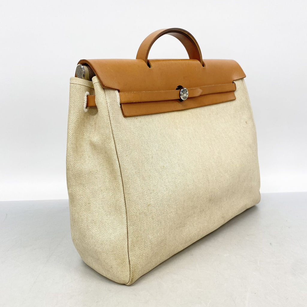 Hermes Handbag Herbag MM Toile H Natural Silver — view 2