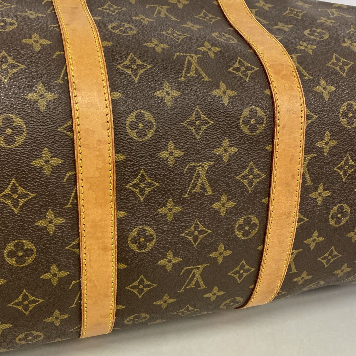Louis Vuitton Boston Bag Monogram Keepall 55 Brown — view 8
