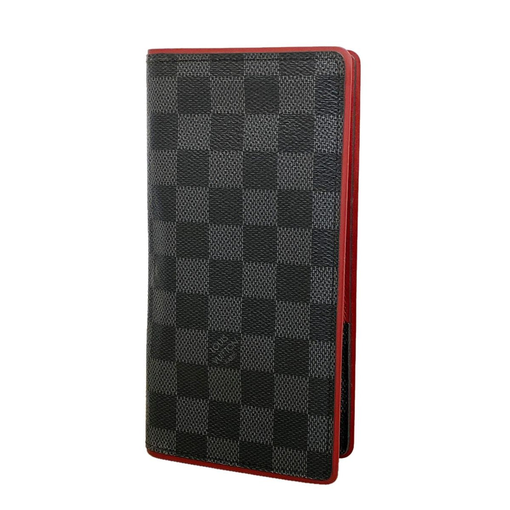 Louis Vuitton Wallet Damier Graphite Portefeuille Brazza Bordeaux