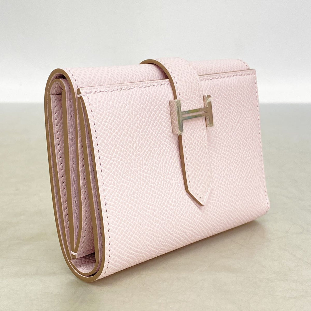 Hermes Trifold Wallet Bearn Combine Veau Epsom Mauve Pale Silver — view 2