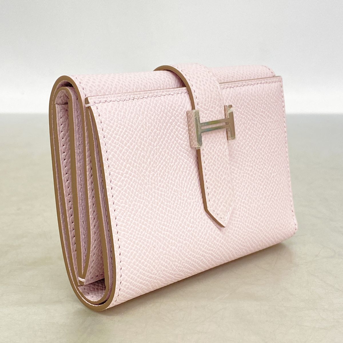 Hermes Trifold Wallet Bearn Combine Veau Epsom Mauve Pale Silver — view 2