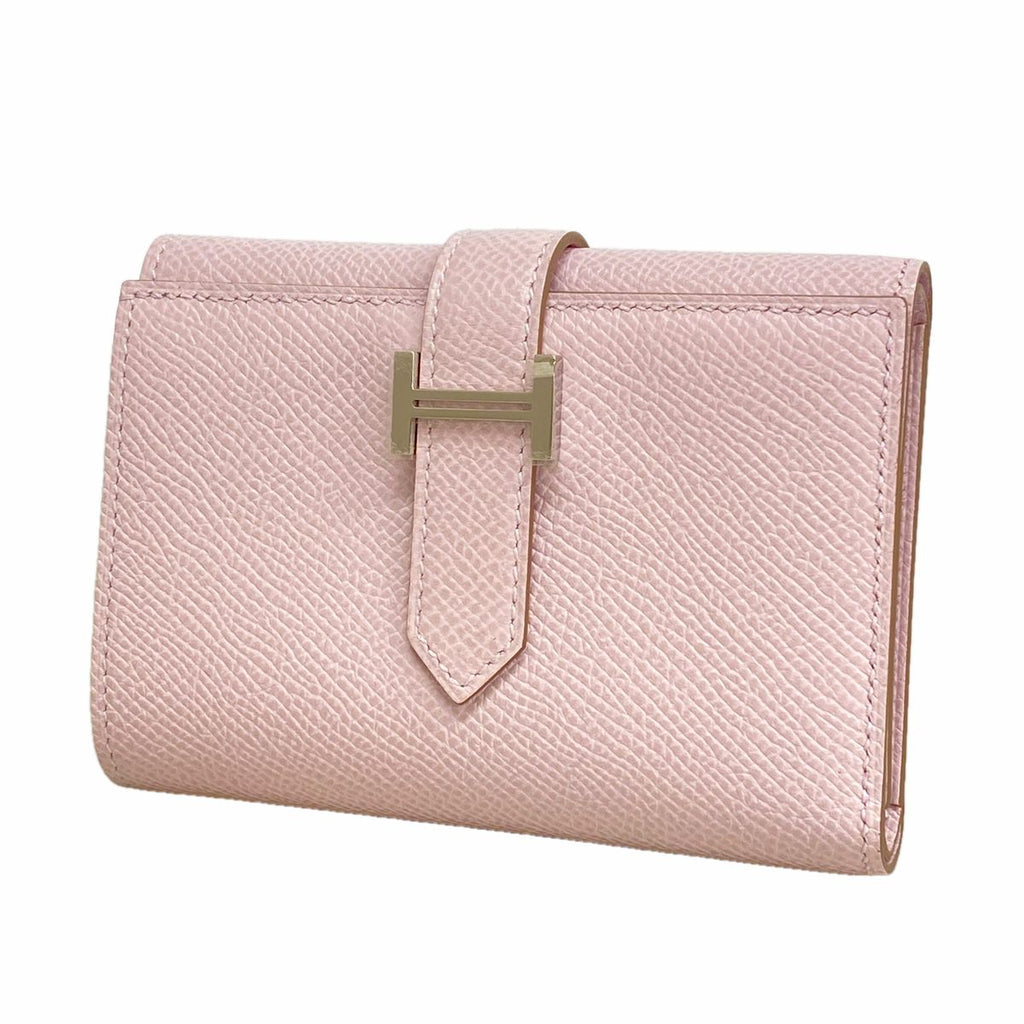 Hermes Trifold Wallet Bearn Combine Veau Epsom Mauve Pale Silver