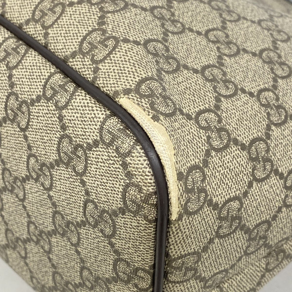 Gucci Tote Bag GG Supreme Beige Brown Silver 2-Way — view 6