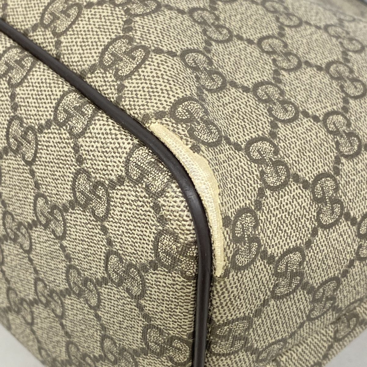 Gucci Tote Bag GG Supreme Beige Brown Silver 2-Way — view 6