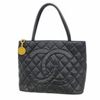 Chanel Tote Bag Reissue Caviar Leather Black Gold