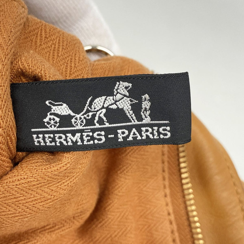 Hermes Tote Bag Caravan Horizontal Leather Brown Silver — view 5
