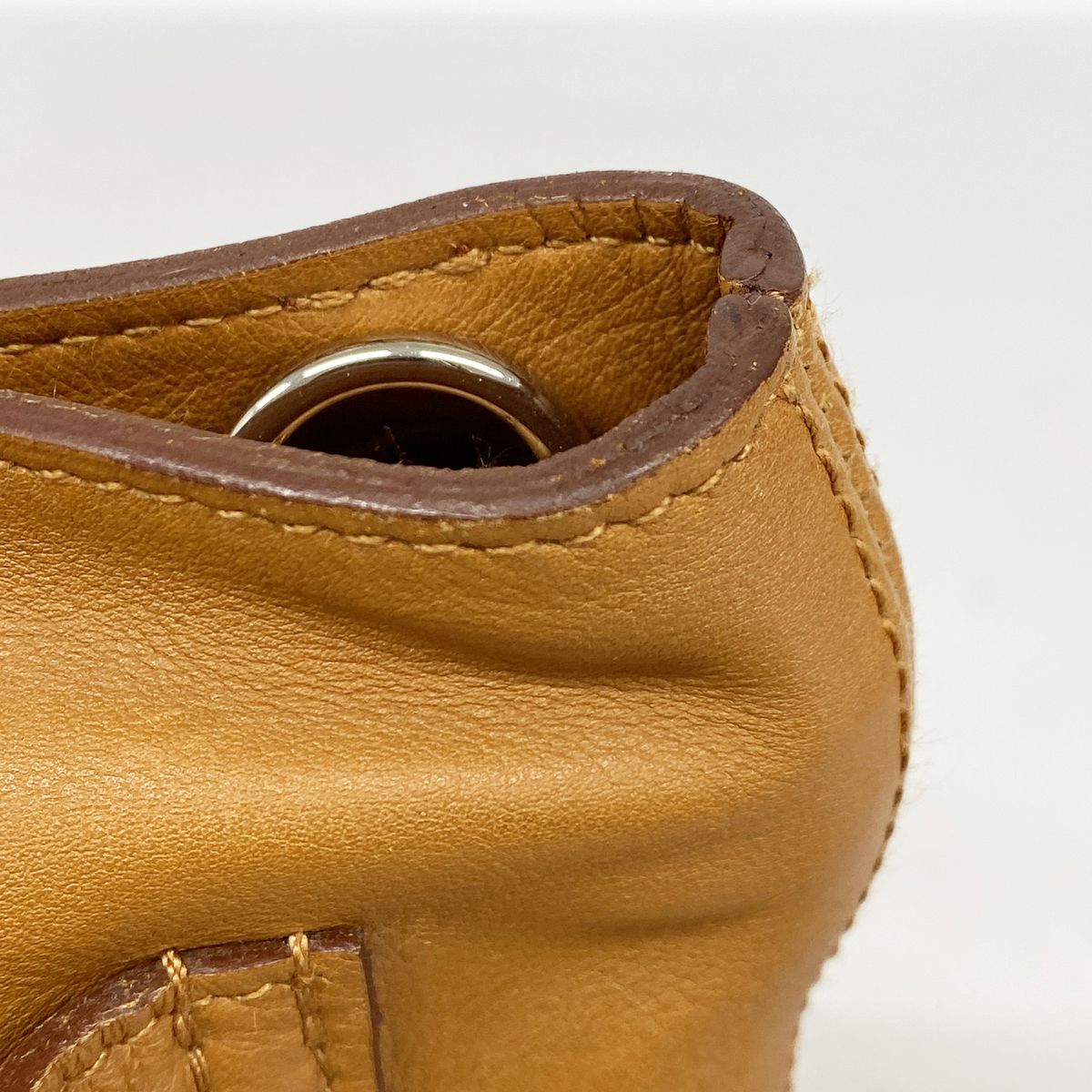 Hermes Tote Bag Caravan Horizontal Leather Brown Silver — view 7