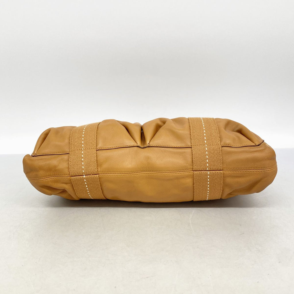 Hermes Tote Bag Caravan Horizontal Leather Brown Silver — view 3