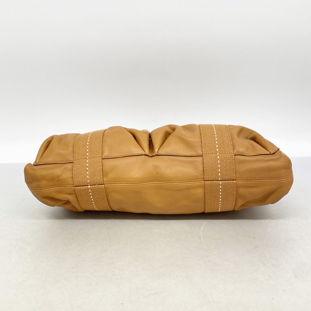 Hermes Tote Bag Caravan Horizontal Leather Brown Silver — view 3