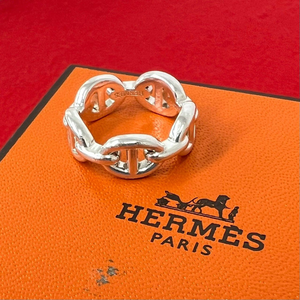 Hermes Enchainee PM Ring 925 Sterling Silver