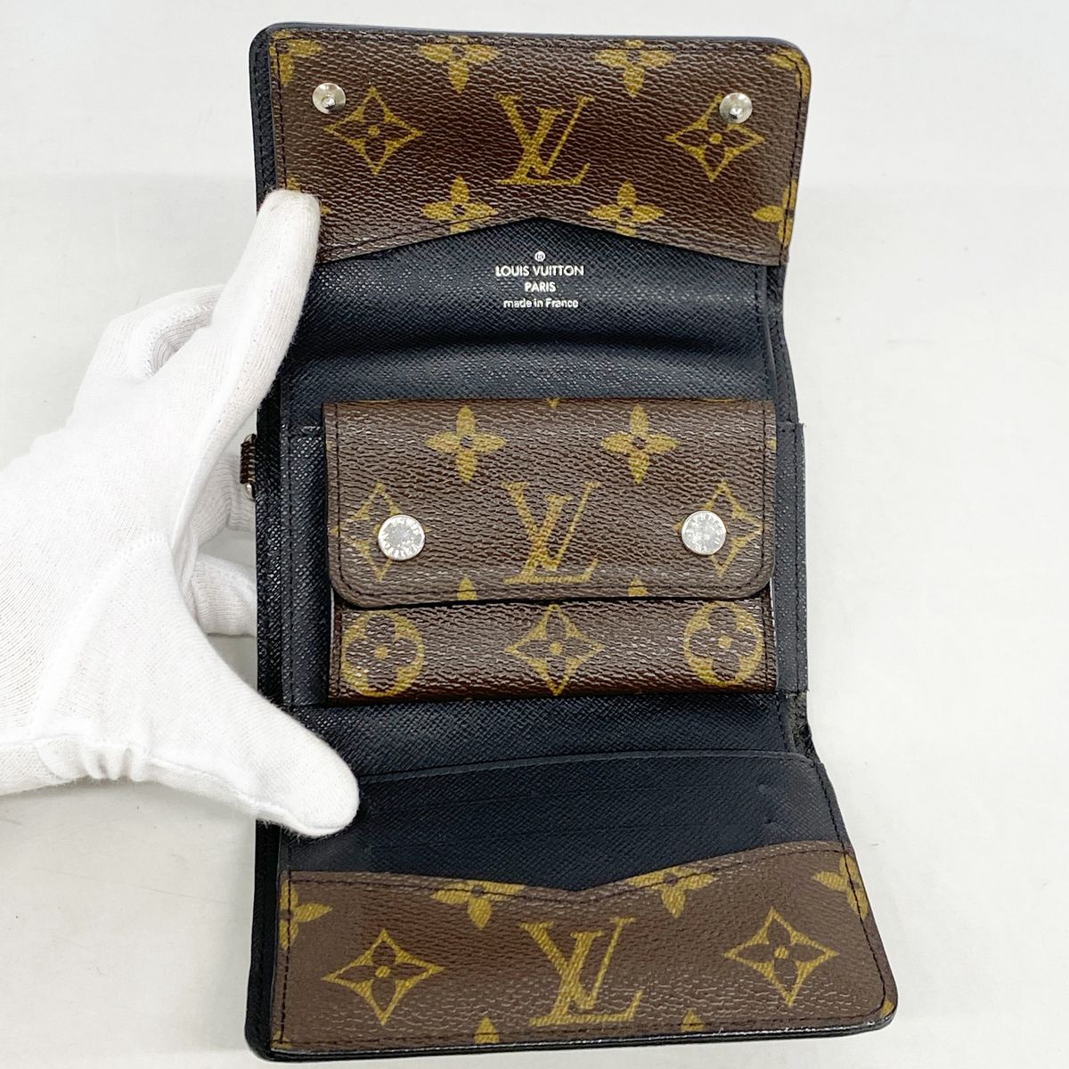 Louis Vuitton Trifold Wallet Monogram Macassar Portefeuille Compact Brown — view 3