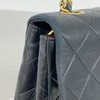 Chanel Shoulder Bag Quilted Lambskin Black Gold — view 7
