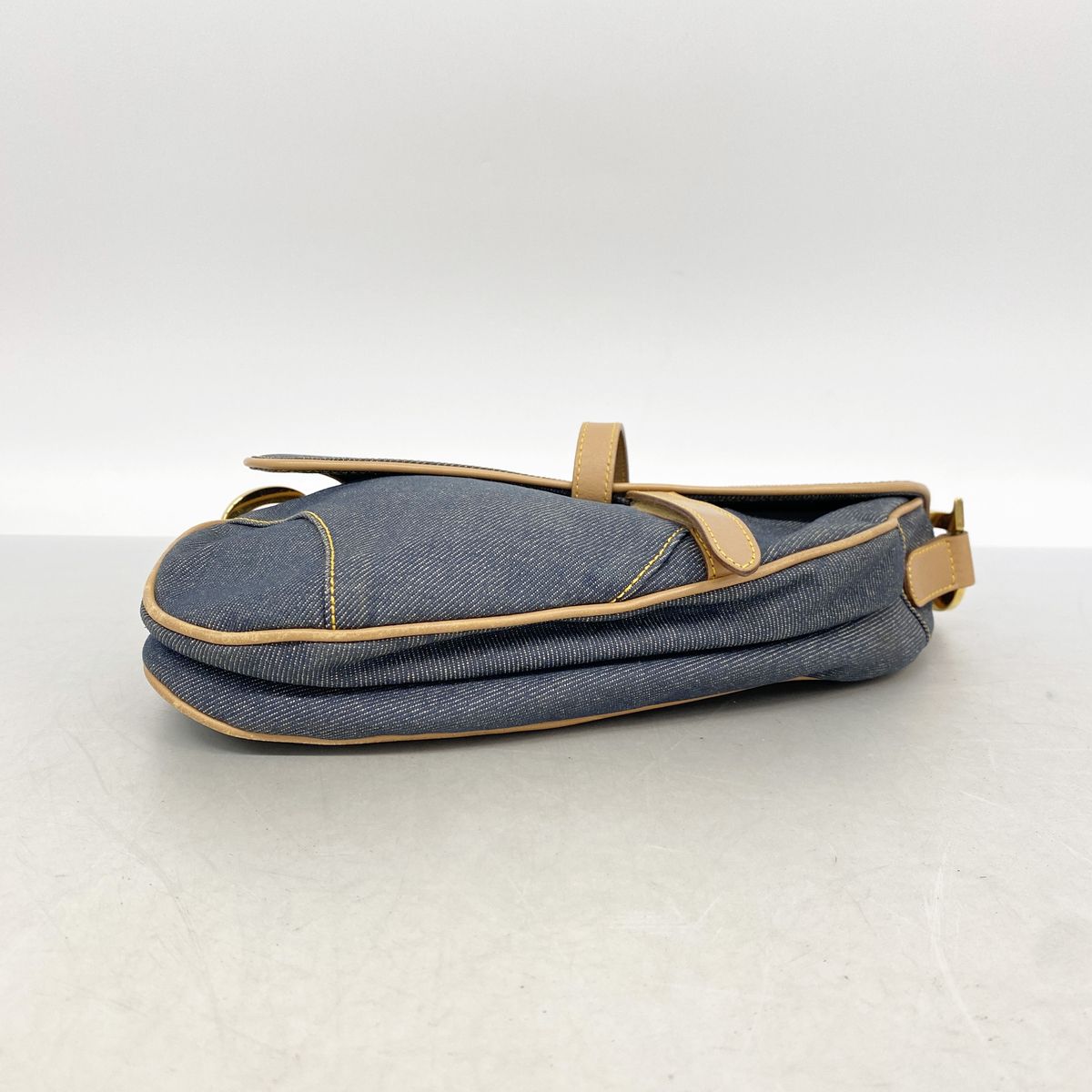 Dior Handbag Saddle Denim Blue Brown Gold — view 3